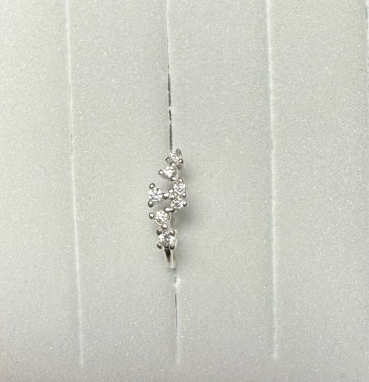 Faux Piercing Feuillette Argenté