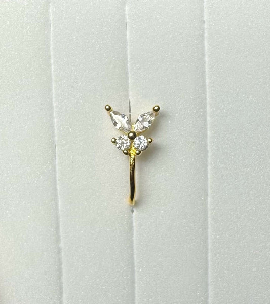 Faux Piercing Papillon Doré