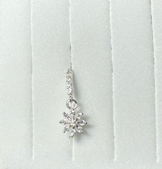 Vrai Piercing Fleur Argenté