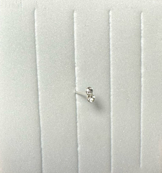 Vrai Piercing Double Strass Argenté